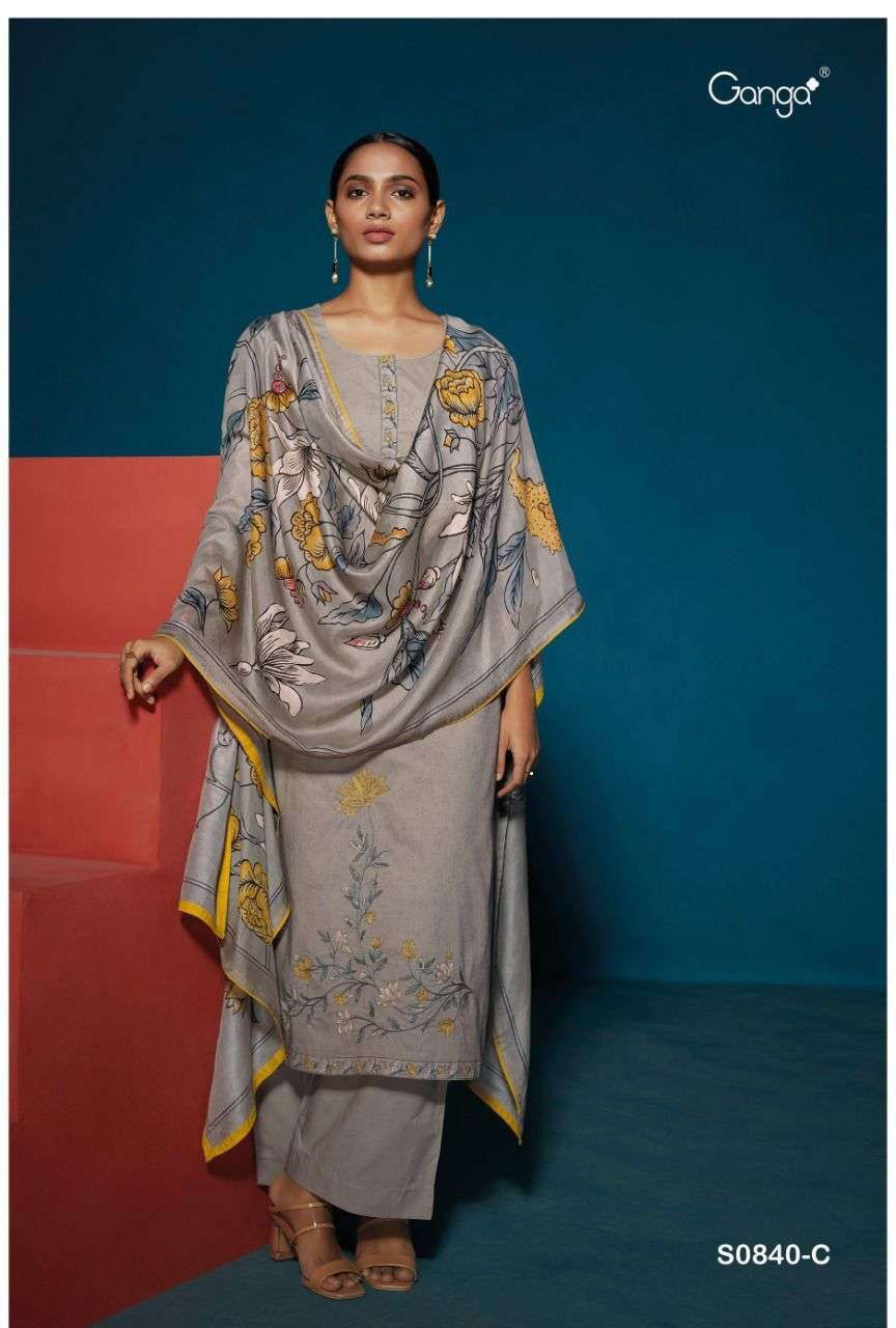 Runa S0840 By Ganga Printed Designer Salwar Suits Catalog